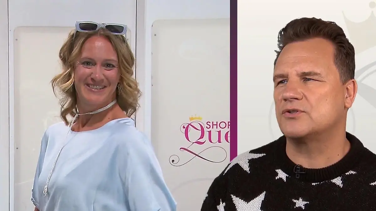 Kann Michaela mit ihrem Look die Konkurrenz überzeugen? Hellblau auf dem Catwalk