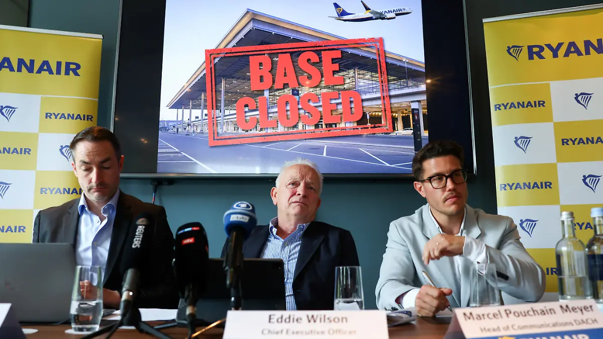 Ryanair's Group CEO Michael O'Leary speaks during a press conference in Berlin