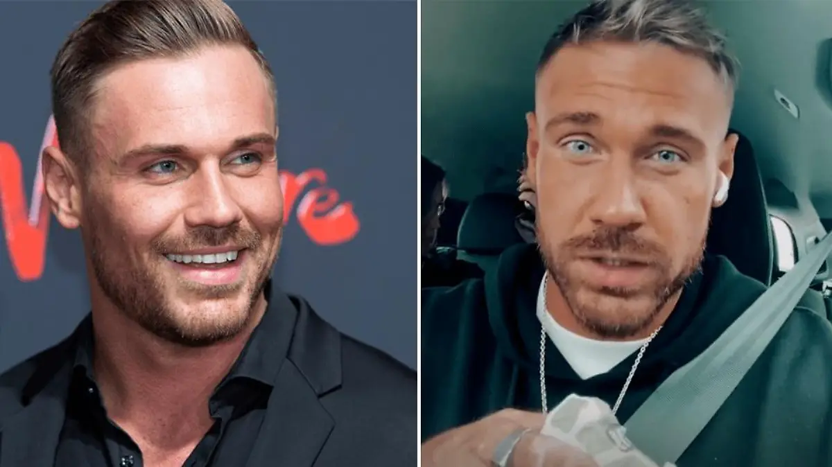 Link: Chris Broy im Oktober 2020 auf einer Veranstaltung und rechts: Chris sehr viel dünner im Juli 2021.