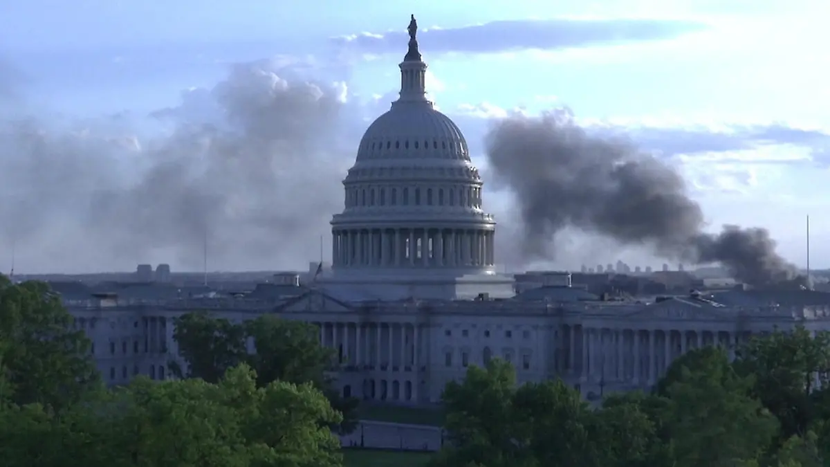 Schockmoment am US-Kongress in Washington D.C. – riesige Rauchwolke hinterm Kapitol! Hunderte Rettungskräfte im Einsatz