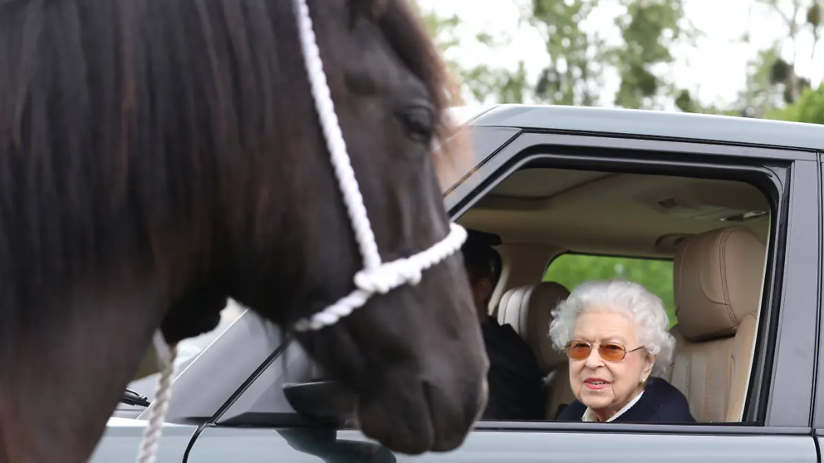  Entertainment Bilder des Tages . 13/05/2022. Windsor , United Kingdom. Queen Elizabeth II at the Royal Windsor Horse Show, United Kingdom. PUBLICATIONxINxGERxSUIxAUTxHUNxONLY xStephenxLockx/xi-Imagesx IIM-23398-0027
