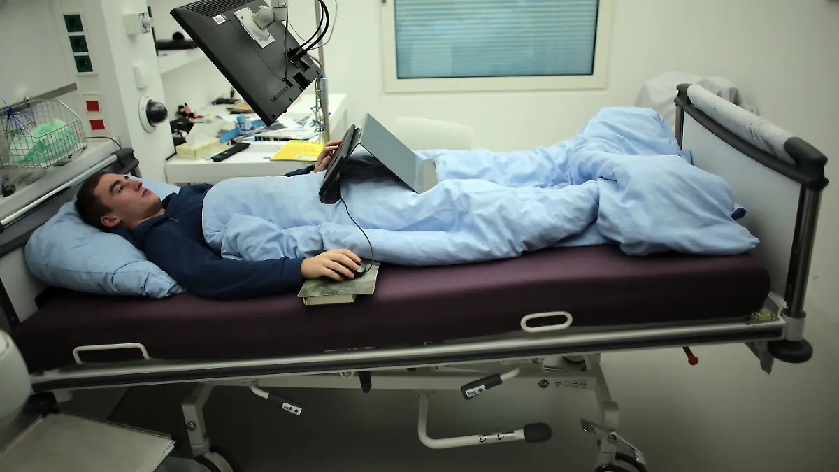 Ein früherer Proband der Bettruhestudie