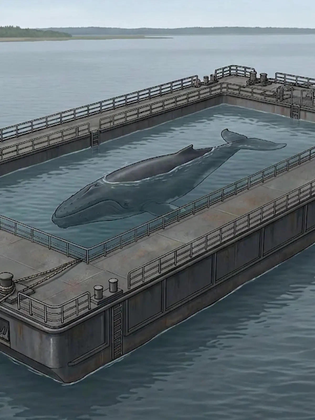 Wal-Transport im Schwimm-Becken: So soll Timmy in der Barge sicher in die Nordsee reisen. (Symbolbild)