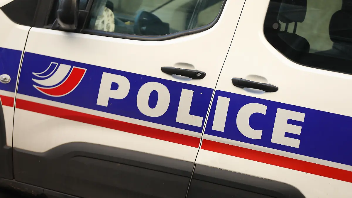 A police car is seen in Paris, France, on March 14, 2026. (Photo by Klaudia Radecka/NurPhoto)