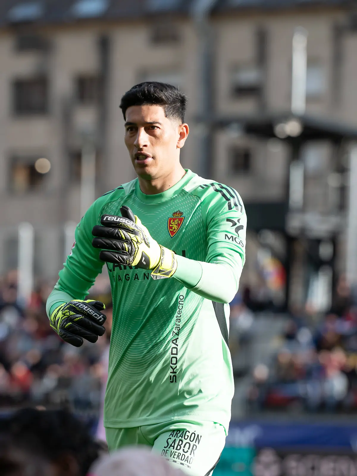 Andorra CF v Real Zaragoza - LaLiga Hypermotion Maxi Andrada, goalkeeper of RCD Zaragoza, is in action during the La Liga Hypermotion match between FC Andorra and RCD Zaragoza at New FAF Stadium in Encamp, Andorra, on February 22, 2026. Encamp Andorra PUBLICATIONxNOTxINxFRA Copyright: xWalterxCunhax originalFilename:cunhacarvalho-notitle260222_np35S.jpg