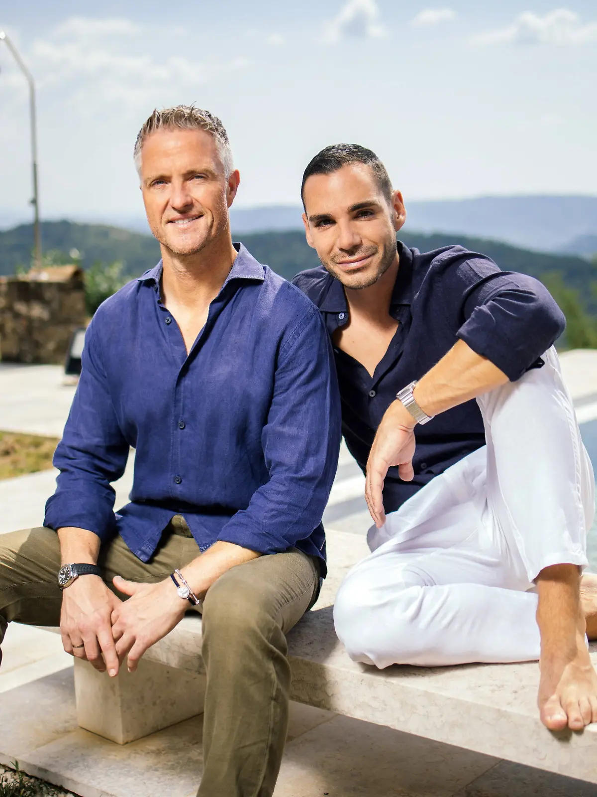 Oprtalj, 210824. Ralph Schumacher, former Formula 1 driver, grape harvest and winery. In the photo: Ralf Schumacher and his partner Etienne Bousquet-Cassagne. Photo: Vedran Peteh / CROPIX Copyright: xxVedranxPetehx schumacher_oprtalj44-210824