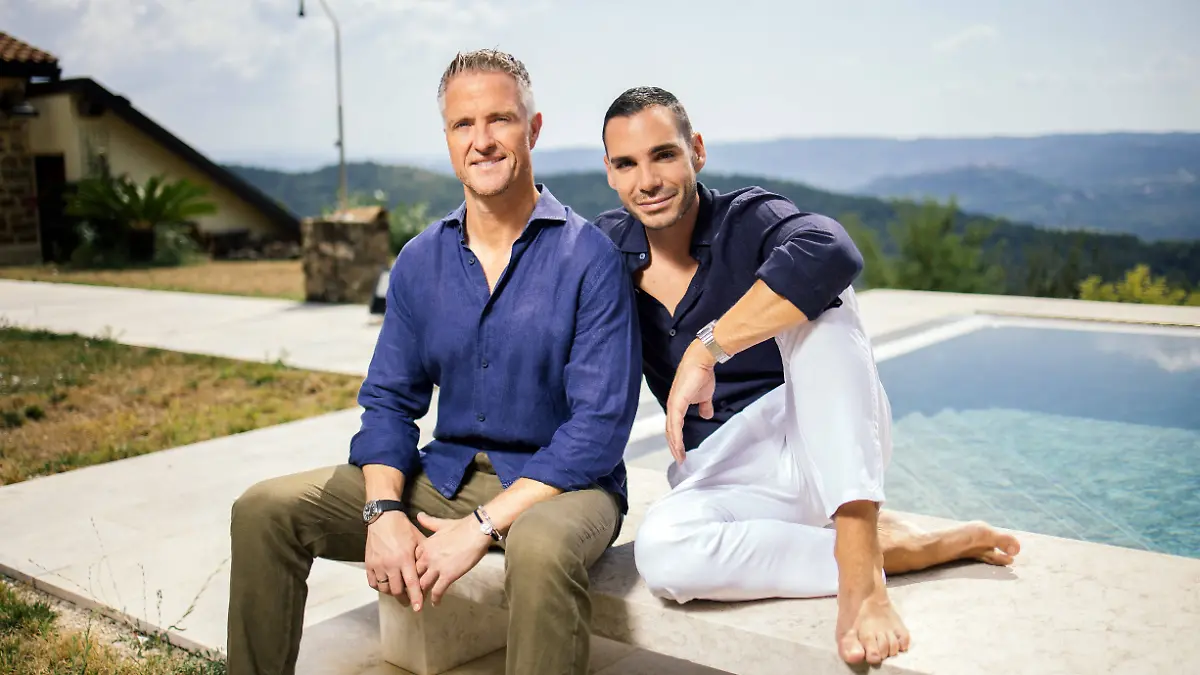 Oprtalj, 210824. Ralph Schumacher, former Formula 1 driver, grape harvest and winery. In the photo: Ralf Schumacher and his partner Etienne Bousquet-Cassagne. Photo: Vedran Peteh / CROPIX Copyright: xxVedranxPetehx schumacher_oprtalj44-210824