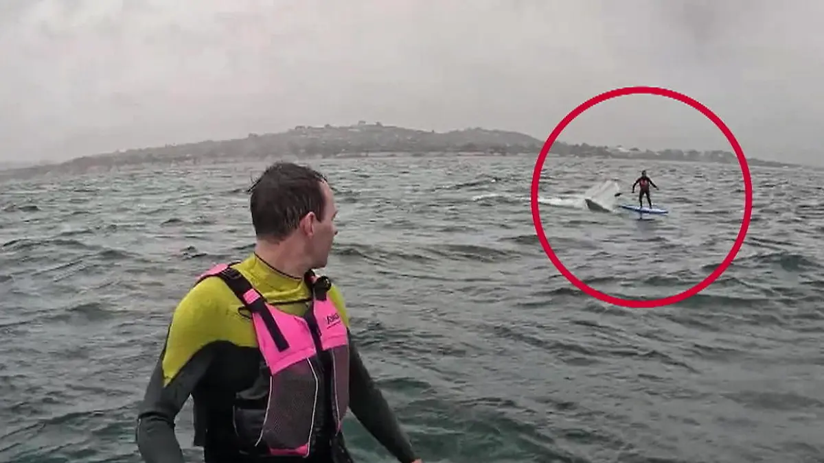 Minutenlange Verfolgungsjagd! Riesiger Drei-Meter-Hai rast auf Surfer zu Attacke vor Kalifornien