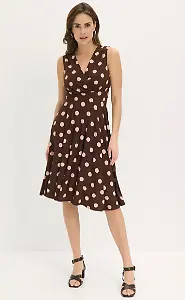 Punkte-Kleid in Wickeloptik