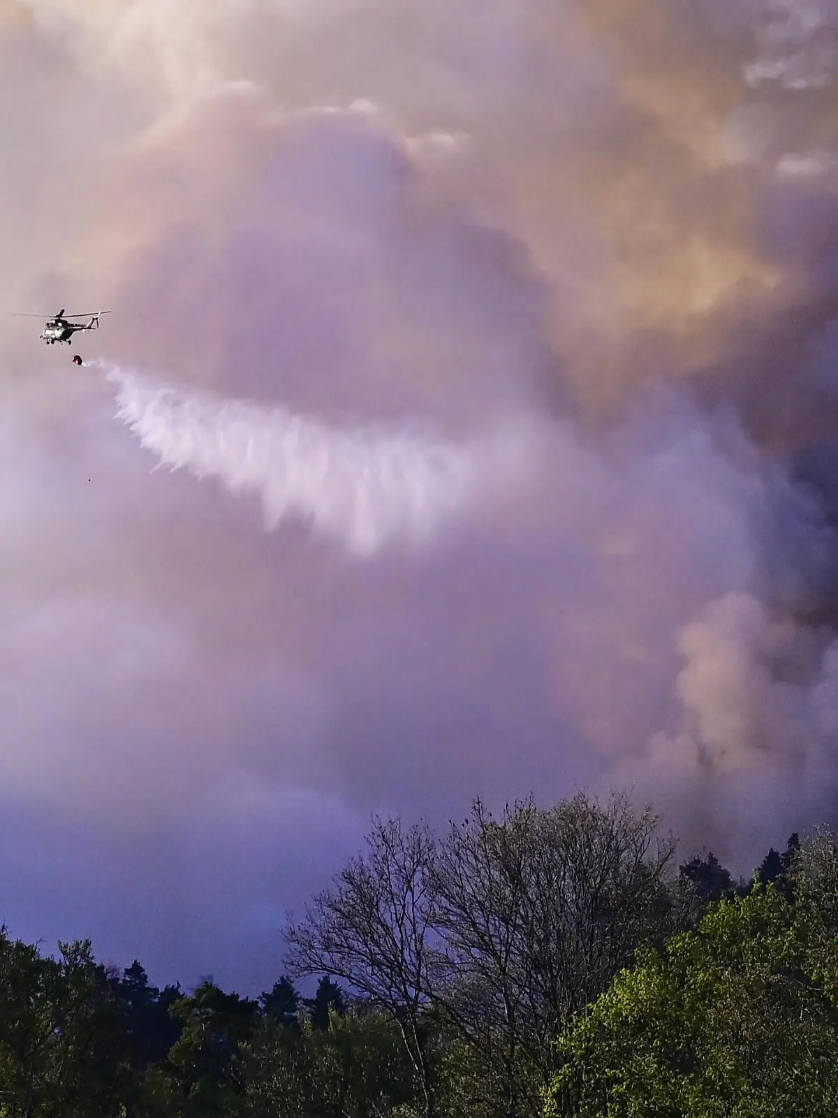 Firefighters are intervening this afternoon at a forest fire in Rynartice, part of the village of Jetrichovice in the Bohemian Switzerland National Park, Czech Republic, May 2, 2026. (CTK Photo/Ondrej Hajek)