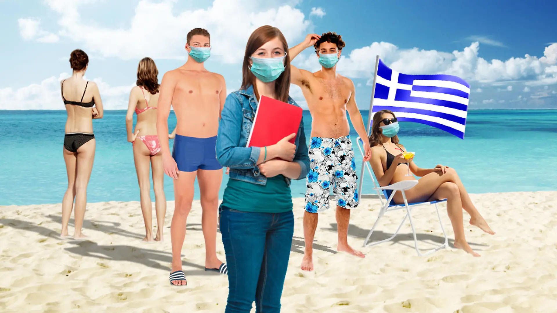 Abiturienten sind gefangen auf der griechischen Insel Korfu