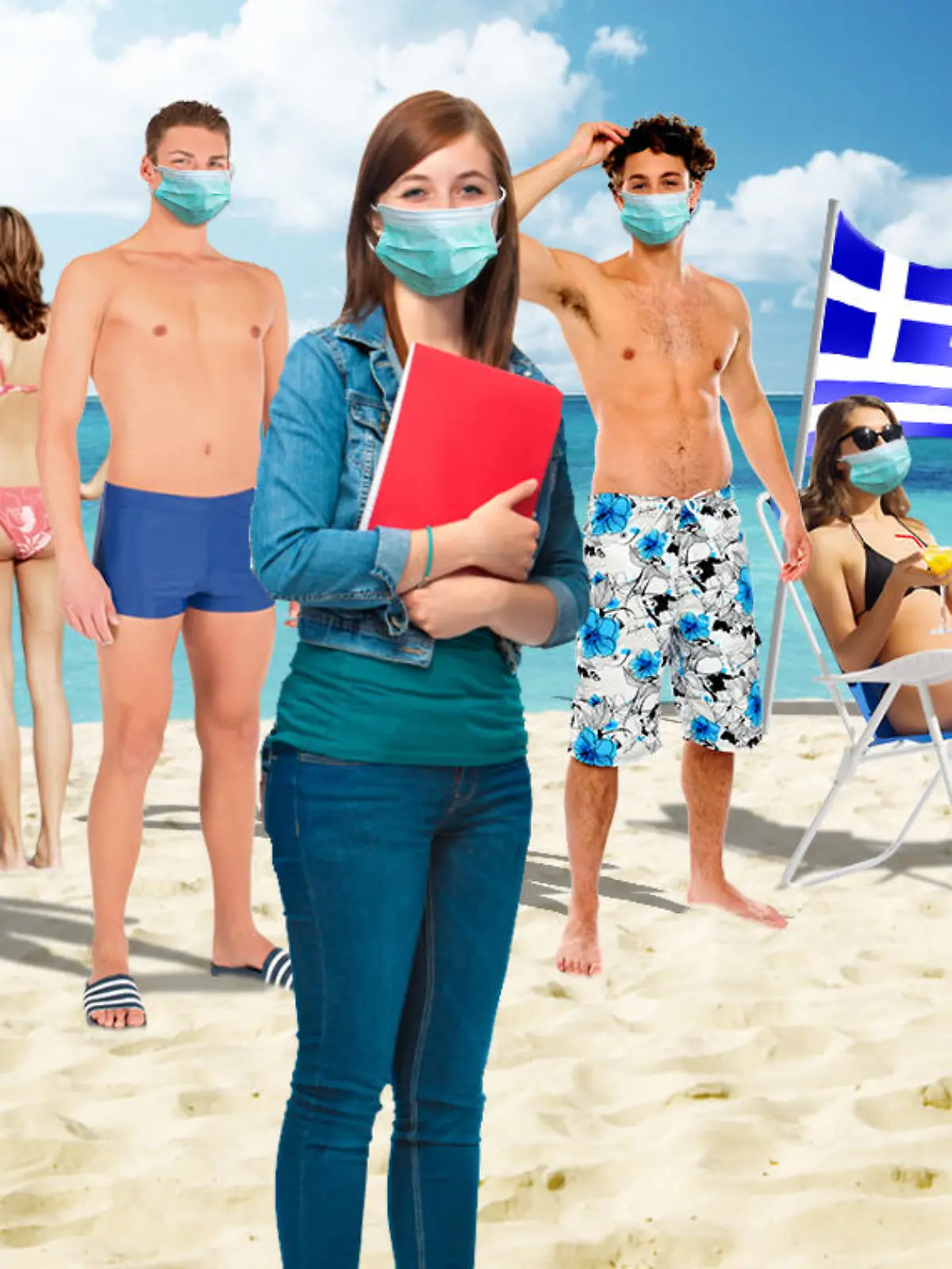 Abiturienten sind gefangen auf der griechischen Insel Korfu