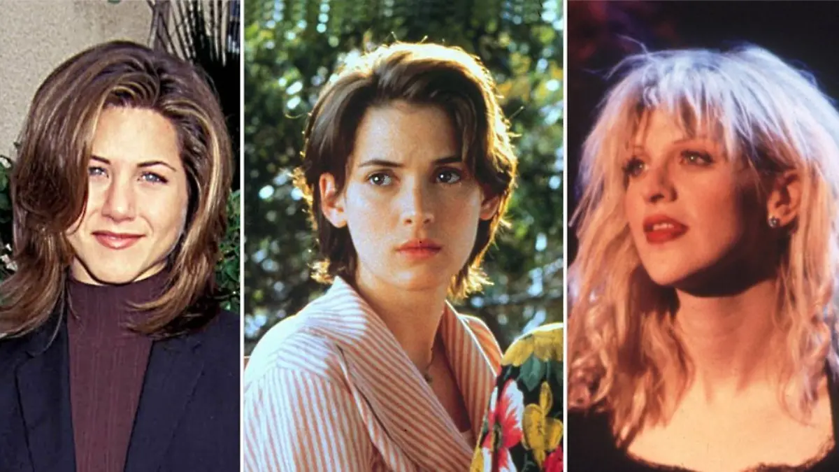 Jennifer Aniston, Winona Ryder und Courtney Love (v.l.) lieferten die Frisur-Inspirationen in den 1990er Jahren
