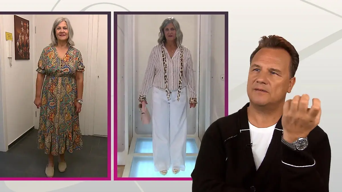 Guido kommentiert Annes Look im Vorher-Nachher-Vergleich.