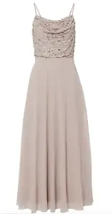 Trägerkleid mit Paillettenstickerei