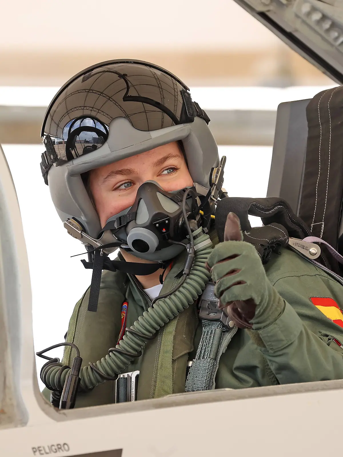 Her Royal Highness Princess Leonor, Princess of Asturias, makes her first training flight in the F5 fighter jet at Wing 23 of Talavera la Real Badajoz at Los Llanos Air Base, Albacete, Spain, May 5, 2026 Su Alteza Real la Princesa Leonor, Princesa de Asturias, realiza su primer vuelo de instrucción en el avión de combate F5 en el Ala 23 de Talavera la Real Badajoz en la Base Aérea de Los Llanos, Albacete, Espana 05 de Mayo de 2026 Casa Real/Cordon Press Mandatory credit: Casa de S.M. el Rey Cordon Press PUBLICATIONxNOTxINxFRAxESP