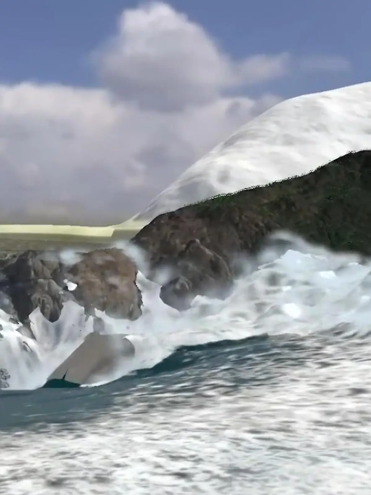 Bild zu: "XXL-Tsunami überrollt Fjord! 481 Meter-Flutwelle reißt ALLES mit sich"