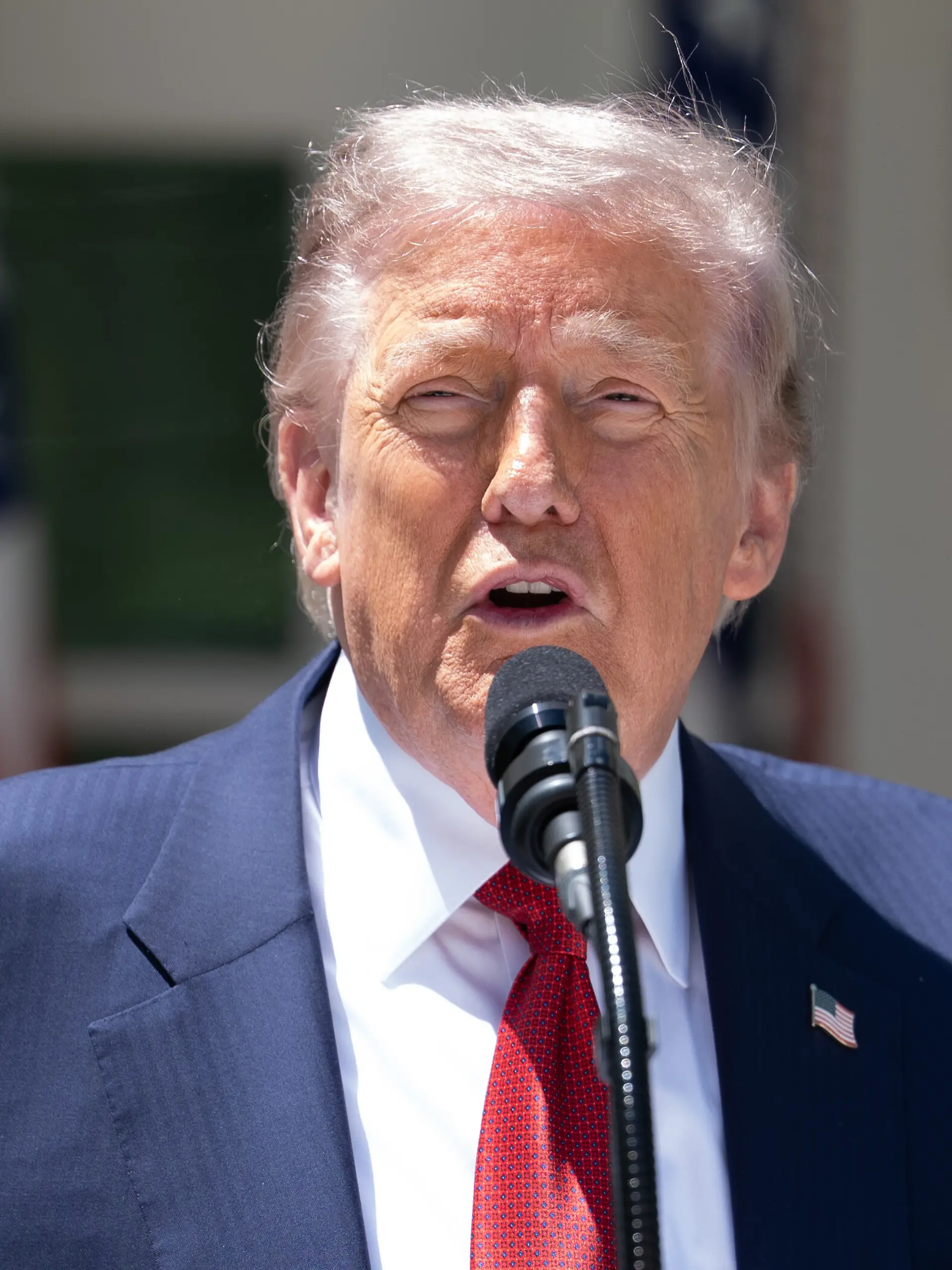 United States President Donald J Trump gives remarks during a luncheon for Gold Star Mothers and Angel Mothers to honor Motherâs Day, in the Rose Garden of the White House in Washington, DC, USA, on Friday, May 8, 2026. Credit: Aaron Schwartz / Pool via CNP