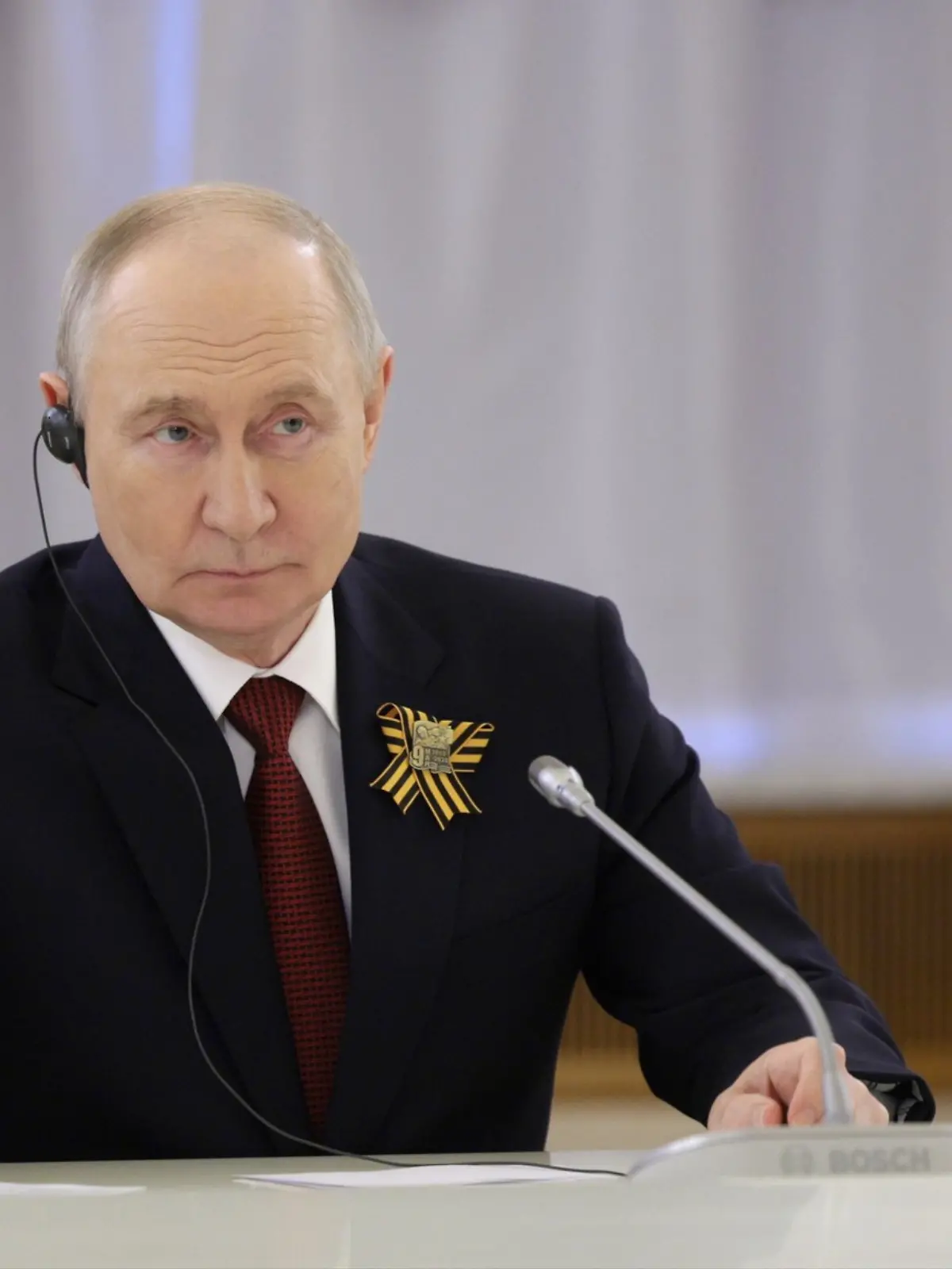 May 9, 2026, Moscow, Moscow Oblast, Russia: Russian President Vladimir Putin, listens to Republika Srpska Sinisa Karan, during a bilateral meeting following the Victory Day parade at the Grand Kremlin Palace, May 9, 2026 in Moscow, Russia. The annual event marked the 81st anniversary of the victory over Nazi Germany in World War Two. (Credit Image: Â© Kremlin Pool/Russian Government/Planet Pix via ZUMA Press Wire