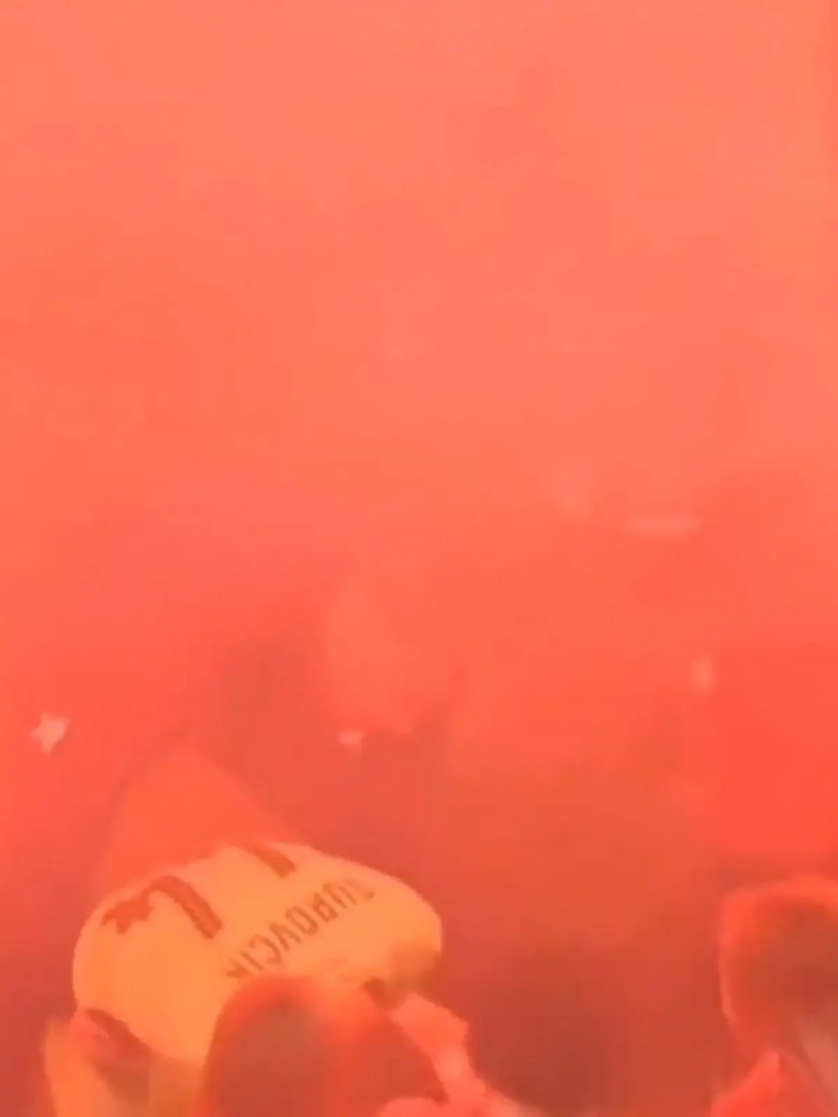 Bild zu: "Vermummt und mit Pyros! Fans stürmen bei Derby den Platz"