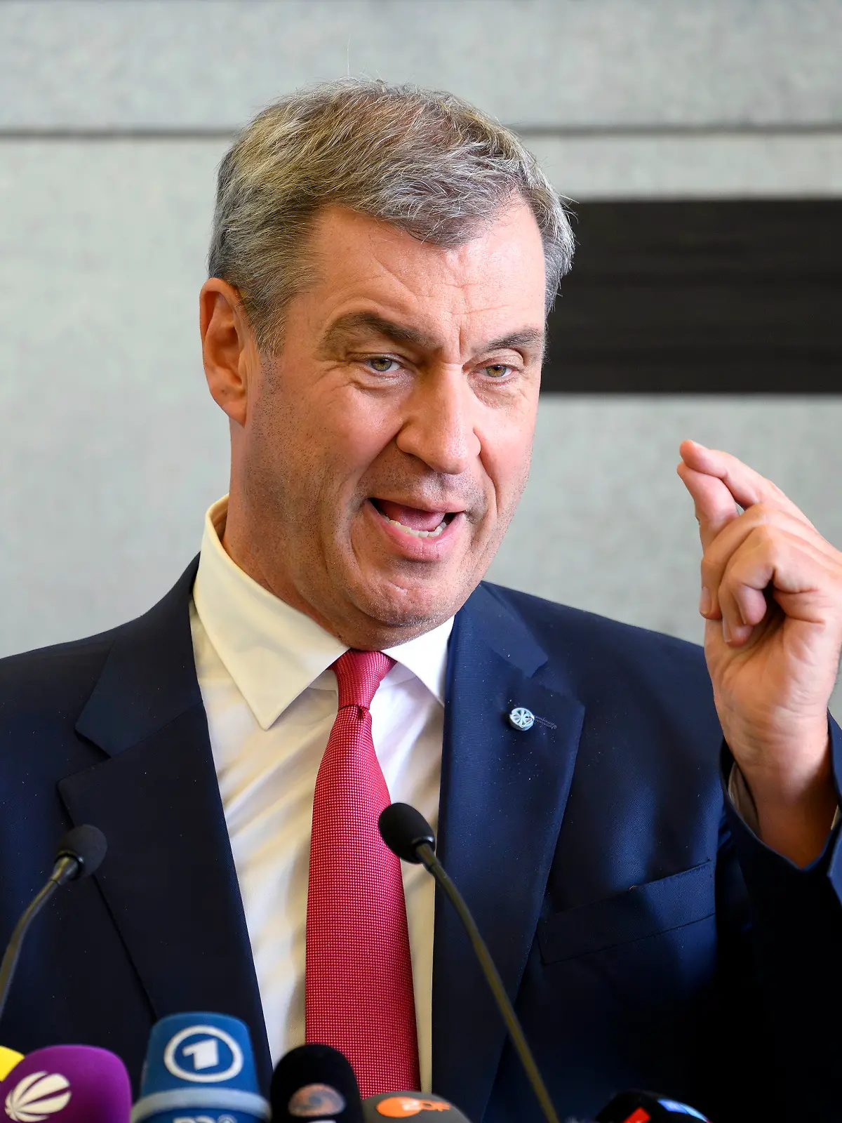 Bayerns Ministerpräsident Markus Söder bei der Eröffnung des Drohnenkompetenz- und -abwehrzentrum (DKAZ) in Erding. Erding, 04.05.2026