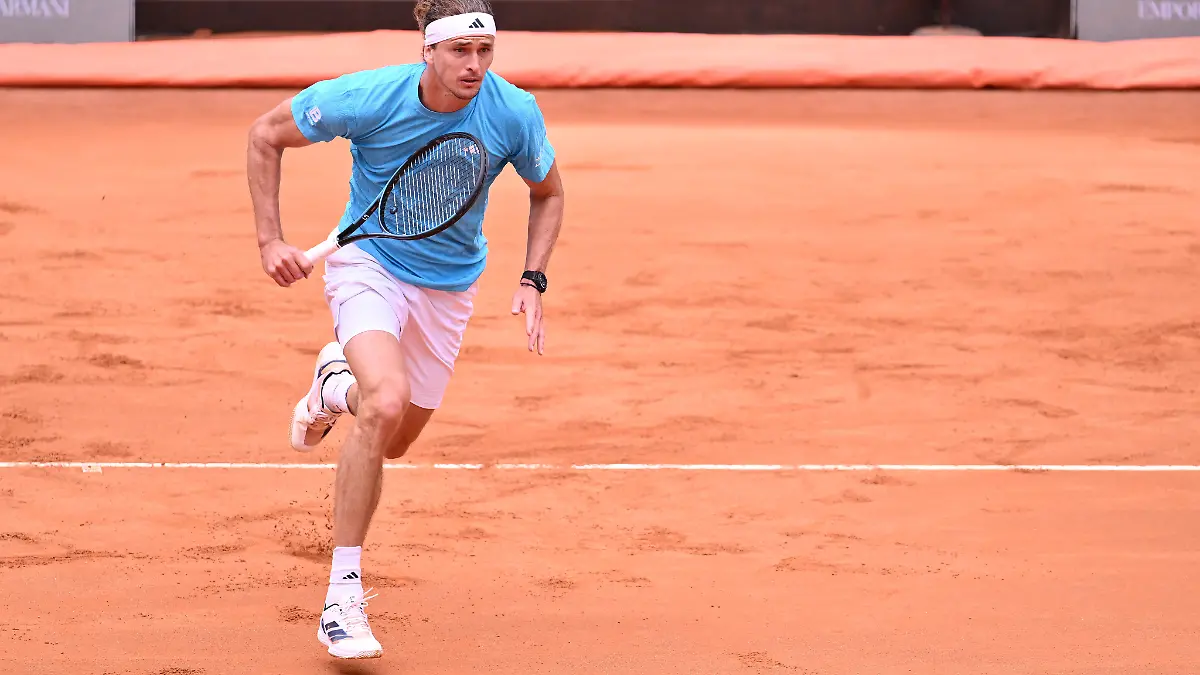 Rome, Italy: IPA84542078 - Alexander Zverev of Germany competes against Alexander Blockx of Belgium during the Internazionali BNL d'Italia Day Six at Foro Italico on May 10, 2026 in Rome, Italy. (Credit Image: © Domenico Cippitelli/IPA via ZUMA Press