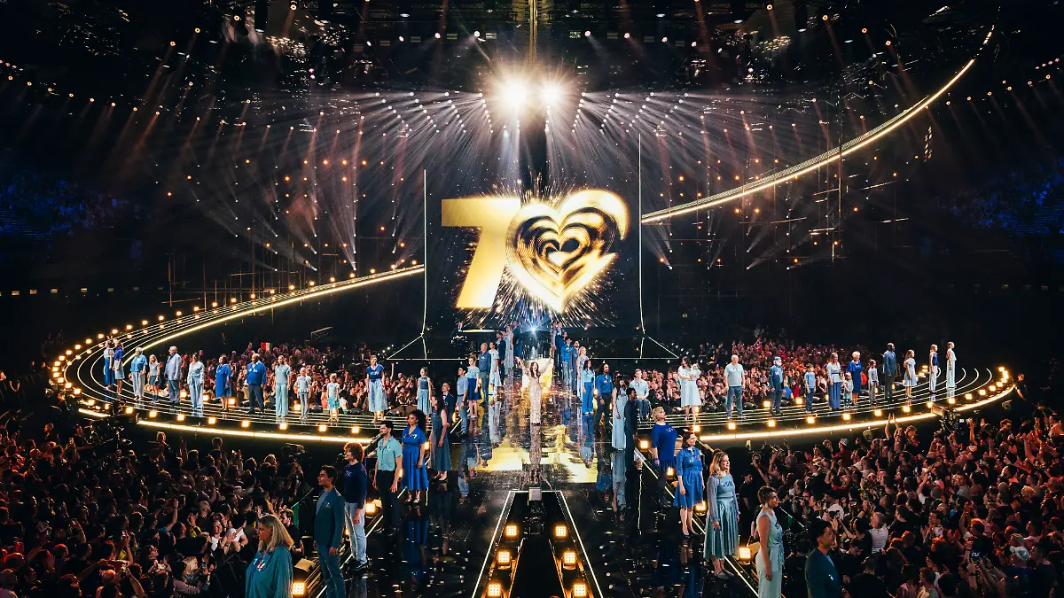 Die ESC-Bühne in der Wiener Stadthalle