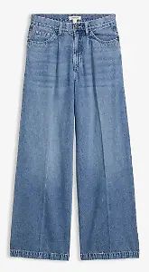 Super Wide Palazzo-Jeans, Baumwolle