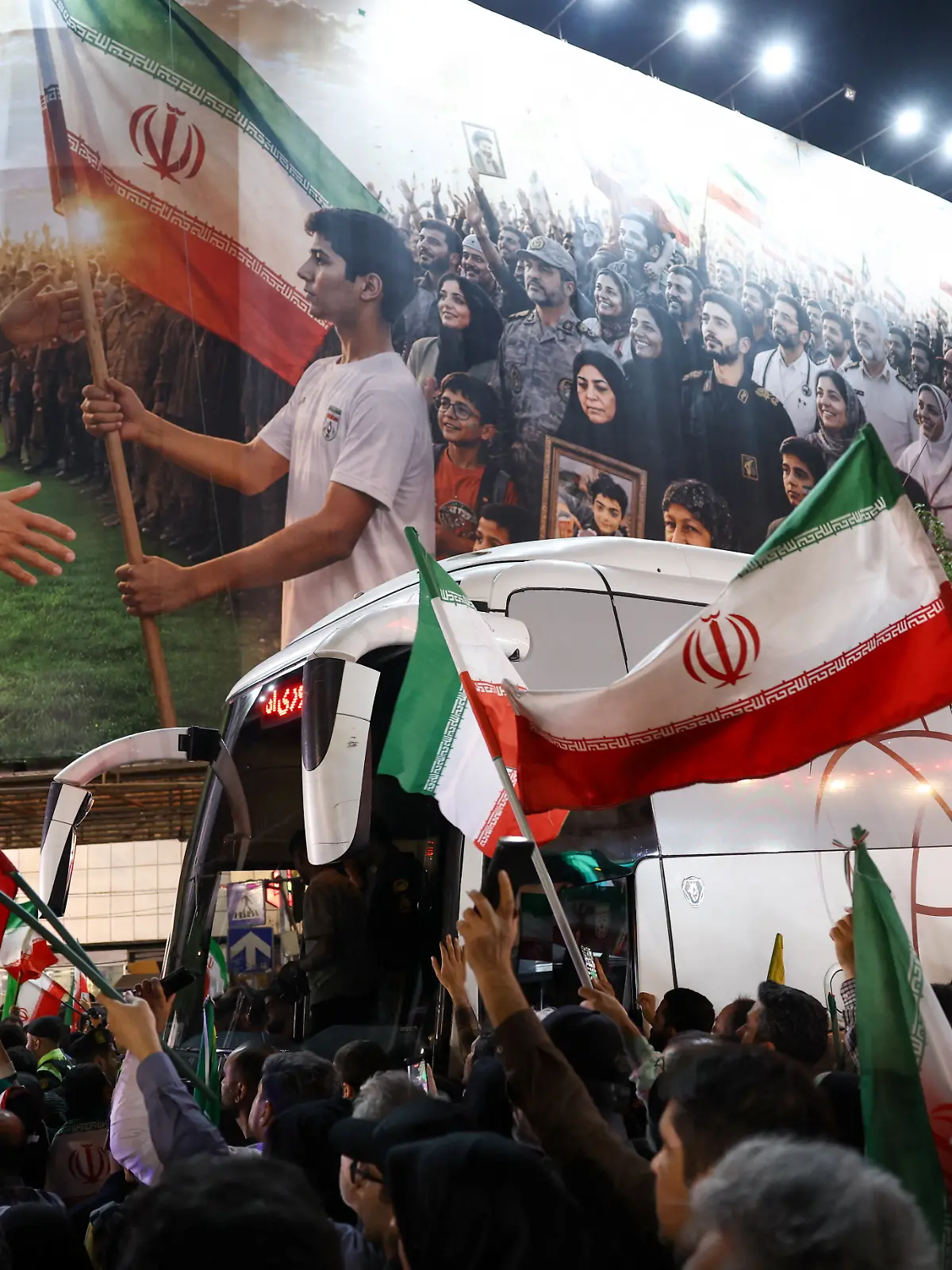 People gather at a farewell ceremony for Iran's national soccer team ahead of their departure to the 2026 World Cup, in Tehran, Iran, May 13, 2026. Majid Asgaripour/WANA (West Asia News Agency) via REUTERS ATTENTION EDITORS - THIS PICTURE WAS PROVIDED BY A THIRD PARTY
