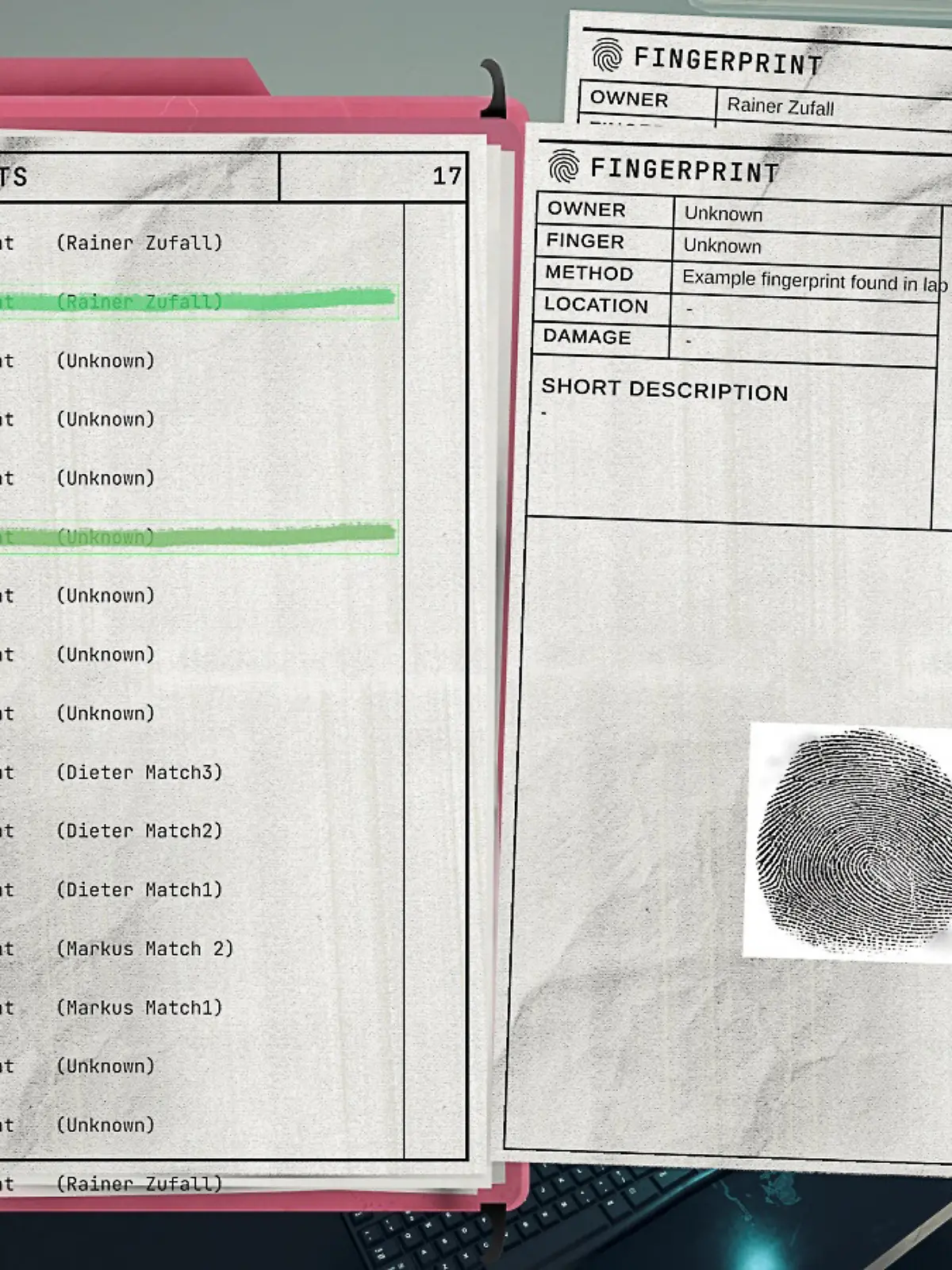 Dieses von Binary Impact zur Verfügung gestellte Foto zeigt einen Screenshot des Videospiels «Forensics: Crime Scene Detective». In dem geplanten Videospiel können die Spielerinnen und Spieler selbst an Tatorten ermitteln. Das Spiel entsteht in Kooperation mit dem Landeskriminalamt (LKA) Rheinland-Pfalz und wird von der Firma Binary Impact aus dem Westerwald entwickelt. +++ dpa-Bildfunk +++