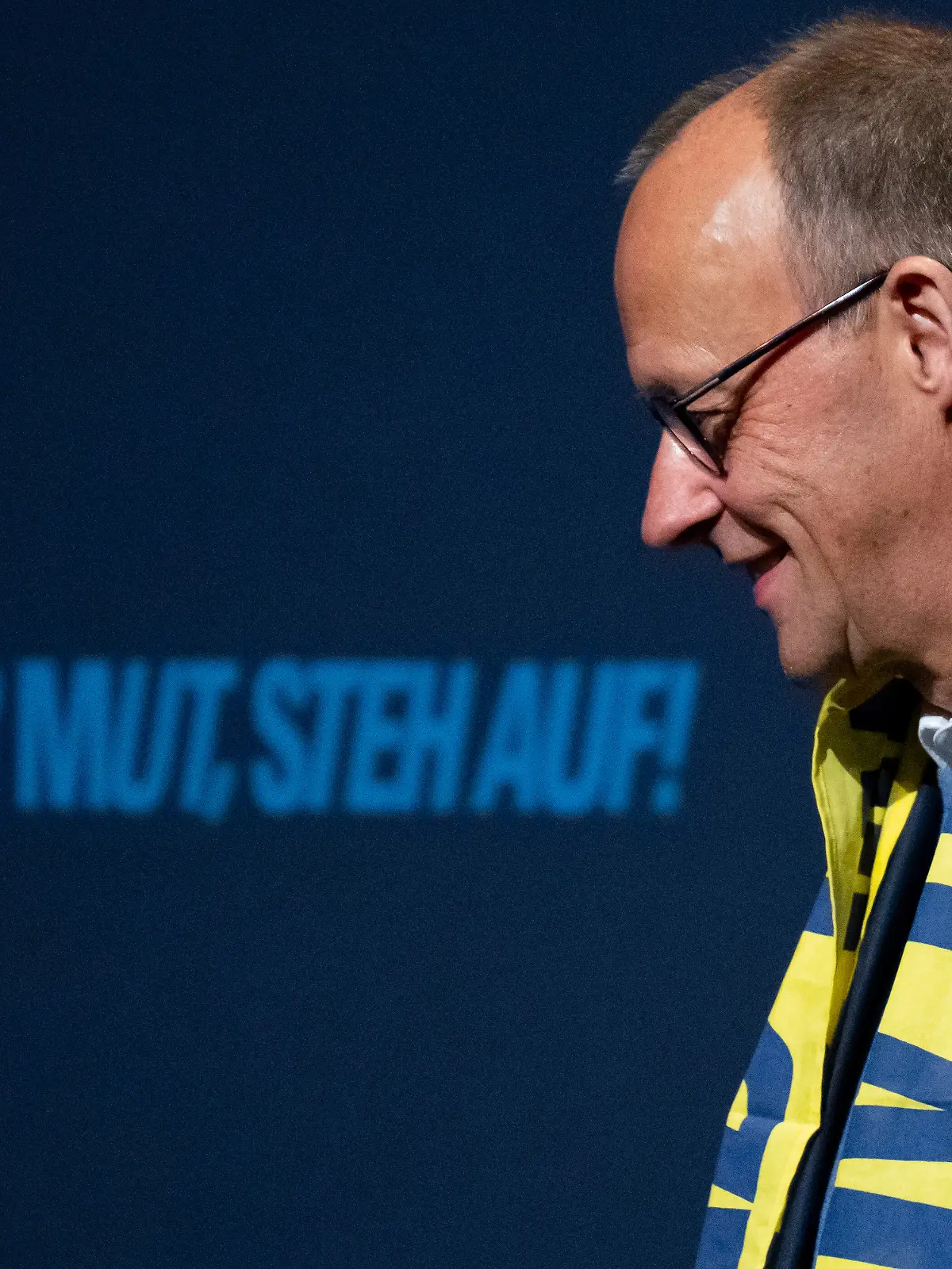 Bundeskanzler Friedrich Merz (CDU) nimmt beim 104. Deutschen Katholikentag unter dem Motto „Gemeinsam Zukunft gestalten“ an einer Podiumsdiskussion teil.
