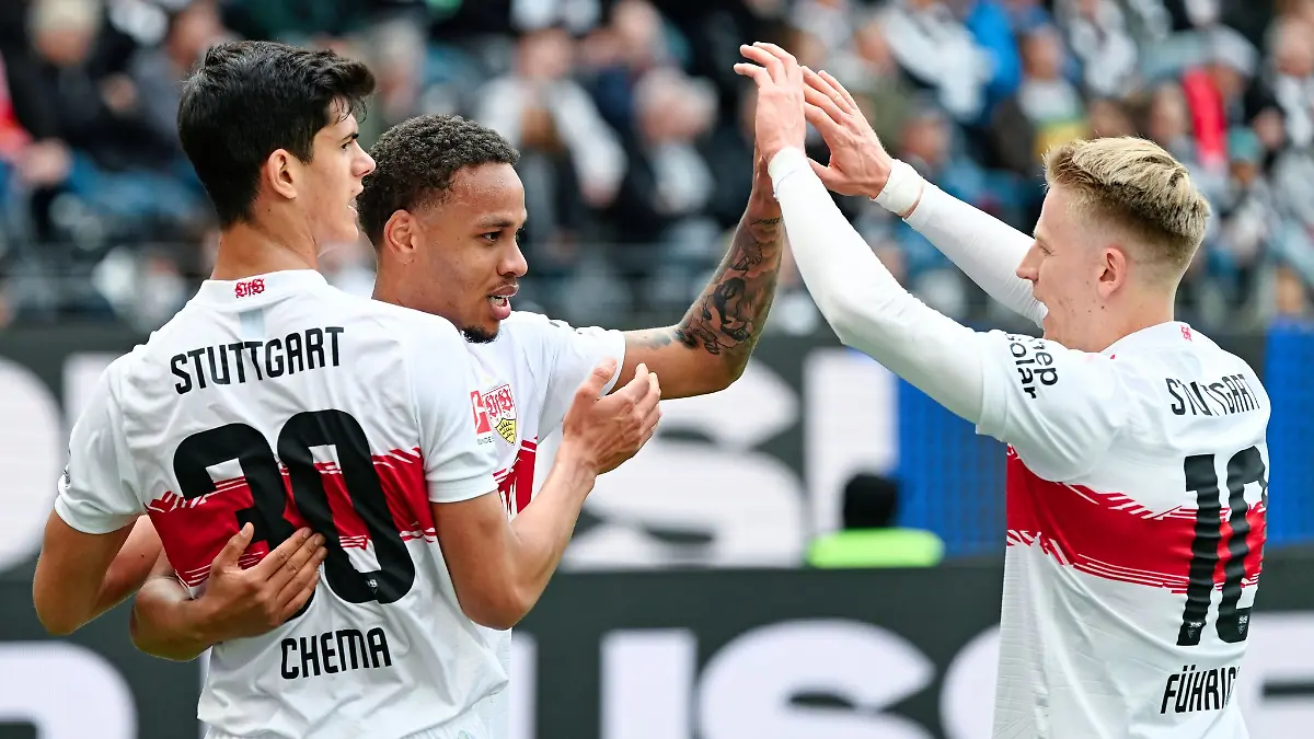Der VfB Stuttgart bejubelt den Einzug in die Champions League.