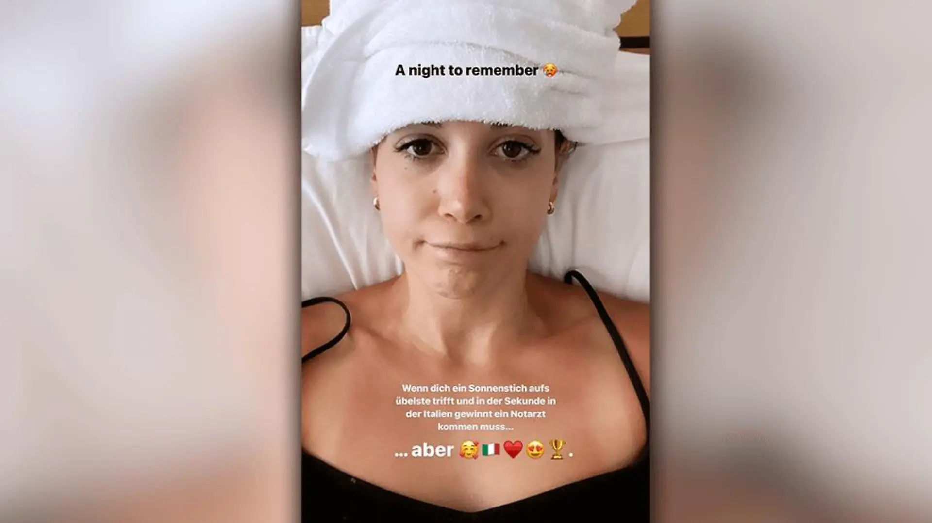Mandy Capristo hat ein Sonnenstich in die Knie gezwungen.