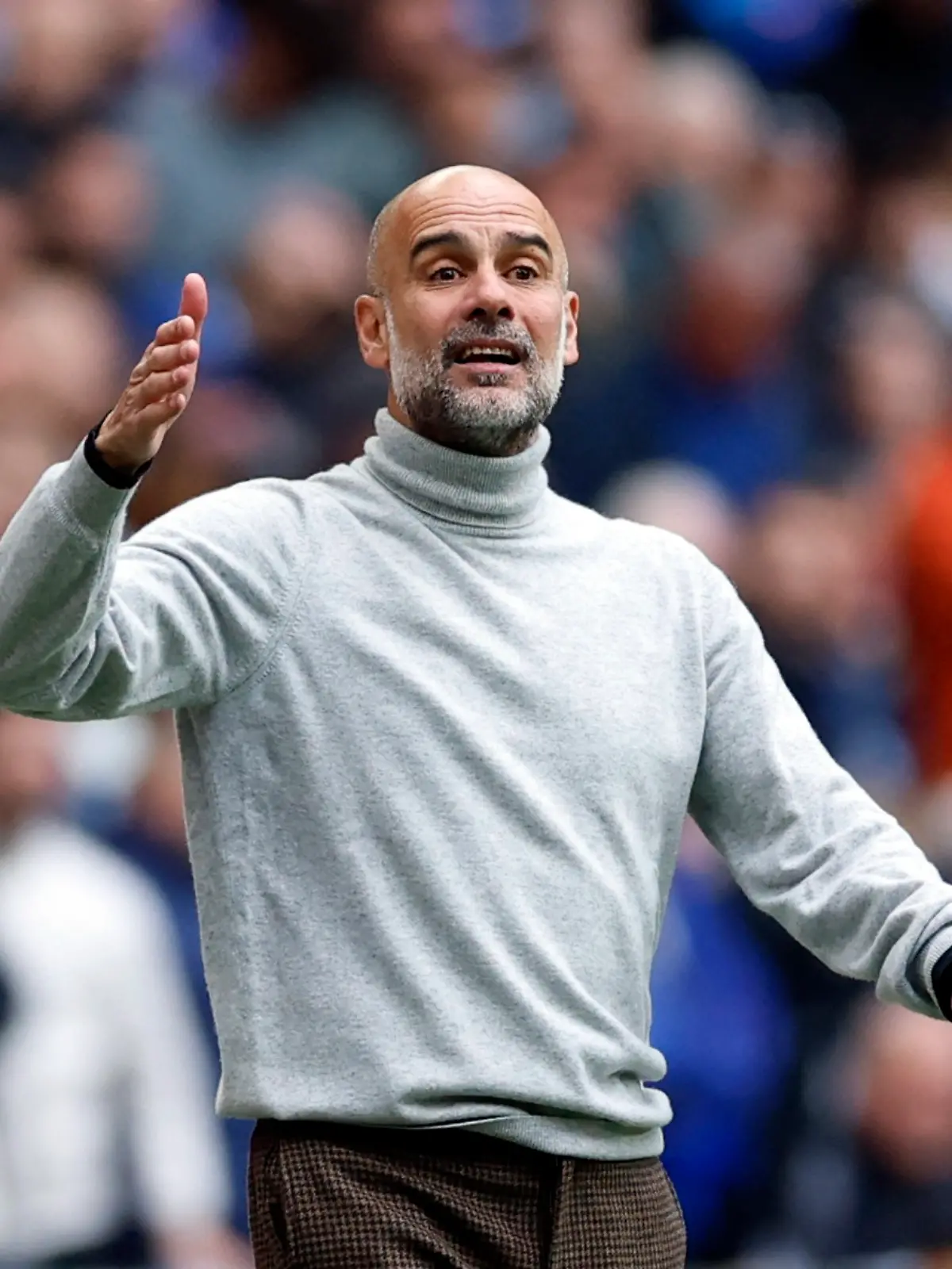 Soccer Football - FA Cup - Final - Chelsea v Manchester City - Wembley Stadium, London, Britain - May 16, 2026 Manchester City manager Pep Guardiola reacts Action Images via Reuters/Peter Cziborra