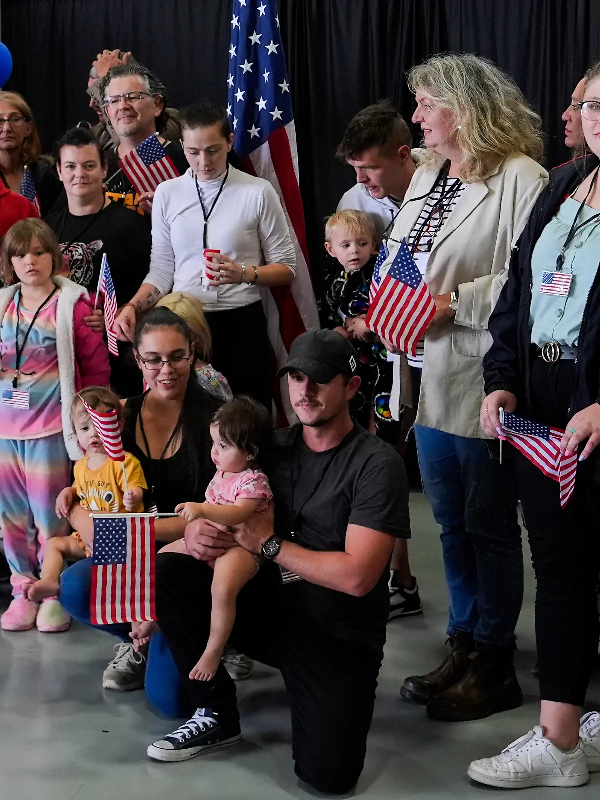 Afrikaner refugees from South Africa arrive, Monday, May 12, 2025, at Dulles International Airport in Dulles, Va. (AP Photo/Julia Demaree Nikhinson)