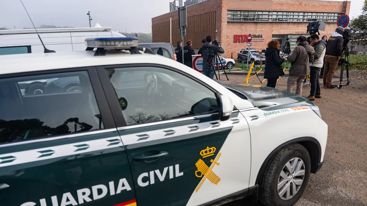 The Mossos d'Esquadra (Catalan police) and the Guardia Civil (Spanish Civil Guard) conduct an investigation at the IRTA-CRESA laboratory in Cerdanyola del Valles, Spain, on December 18, 2025, into African swine fever. The first positive cases of African swine fever in wild boar are found very close to the laboratory, and the main hypothesis is that the virus may have originated there. (Photo by Marc Asensio/NurPhoto)