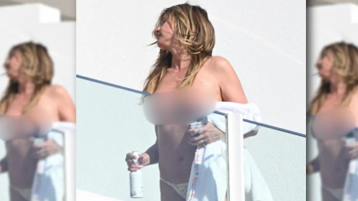 Busen-Show auf dem Balkon! Heidi Klum sonnt sich oben ohne Nackte Grüße aus Cannes