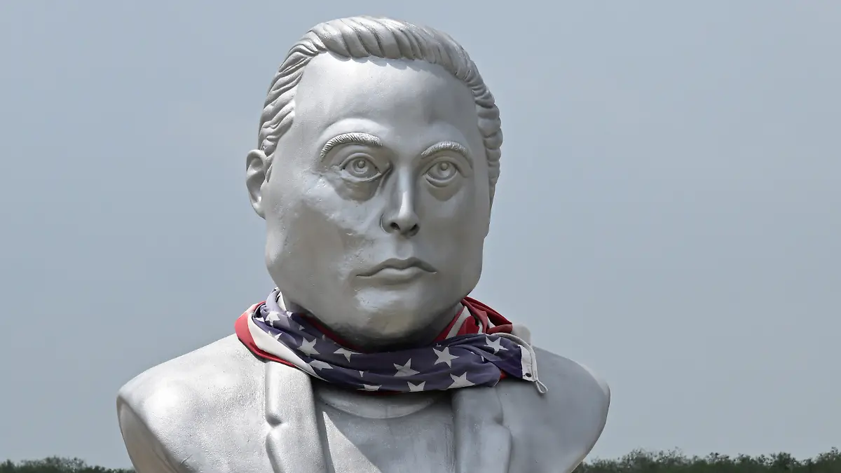 A bust of Elon Musk stands off of Highway 4 near Starbase, Texas on Sunday May 17, 2026. Musk is responsible for creating and building the Texas Launch Facility near Brownsville. The SpaceX Super Heavy Booster and Starship spacecraft are being prepared for launch no earlier than 20 May. Photo by Joe Marino/UPI Photo via Newscom picture alliance