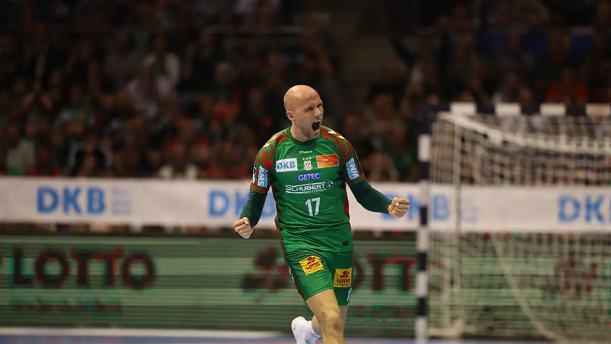 Der SC Magdeburg bejubelt die deutsche Meisterschaft.