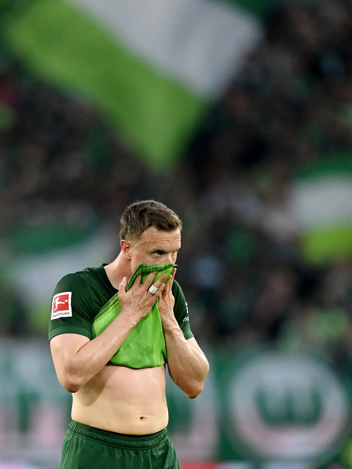 Soccer Football - Bundesliga - Relegation Playoff - First Leg - VfL Wolfsburg v SC Paderborn - Volkswagen Arena, Wolfsburg, Germany - May 21, 2026 VfL Wolfsburg's Yannick Gerhardt reacts REUTERS/Teresa Kroeger DFL REGULATIONS PROHIBIT ANY USE OF PHOTOGRAPHS AS IMAGE SEQUENCES AND/OR QUASI-VIDEO.