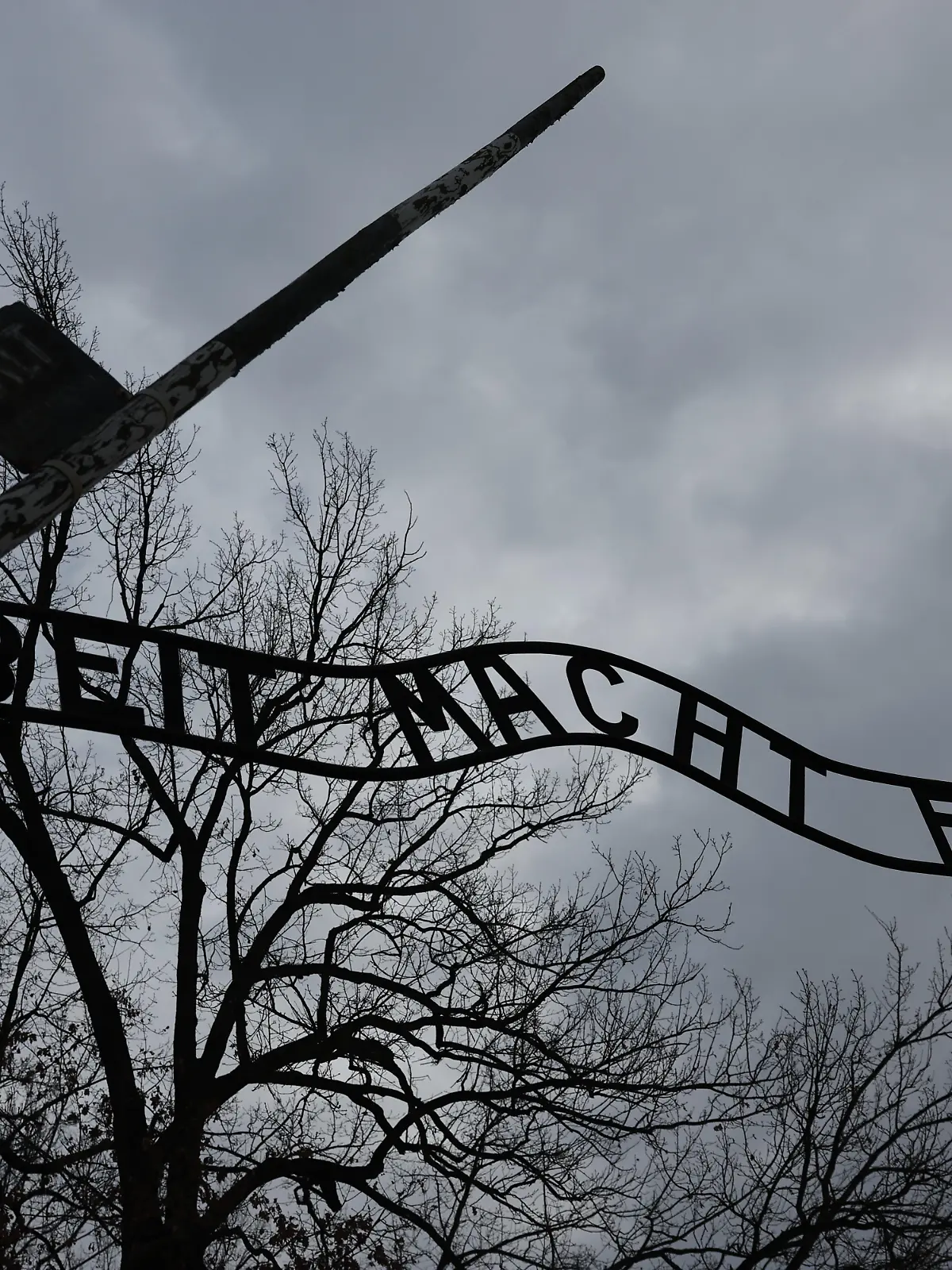 A view of the 'Arbeit Macht Frei' sign at the former Nazi German concentration camp Auschwitz-Brikenau in Oswiecim, Poland on January 22, 2026. (Photo by Jakub Porzycki/NurPhoto)