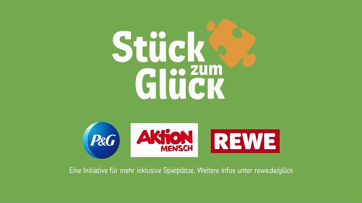 „Stück zum Glück“ ist eine gemeinsame Spendenaktion von REWE, Procter & Gamble (P&G) und Aktion Mensch.