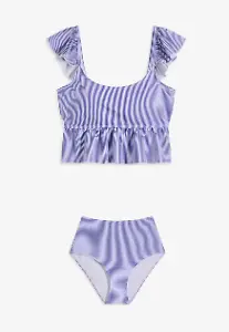 Tankini mit Volant (2-tlg.), Blau/Weiß oder Gelb/Weiß