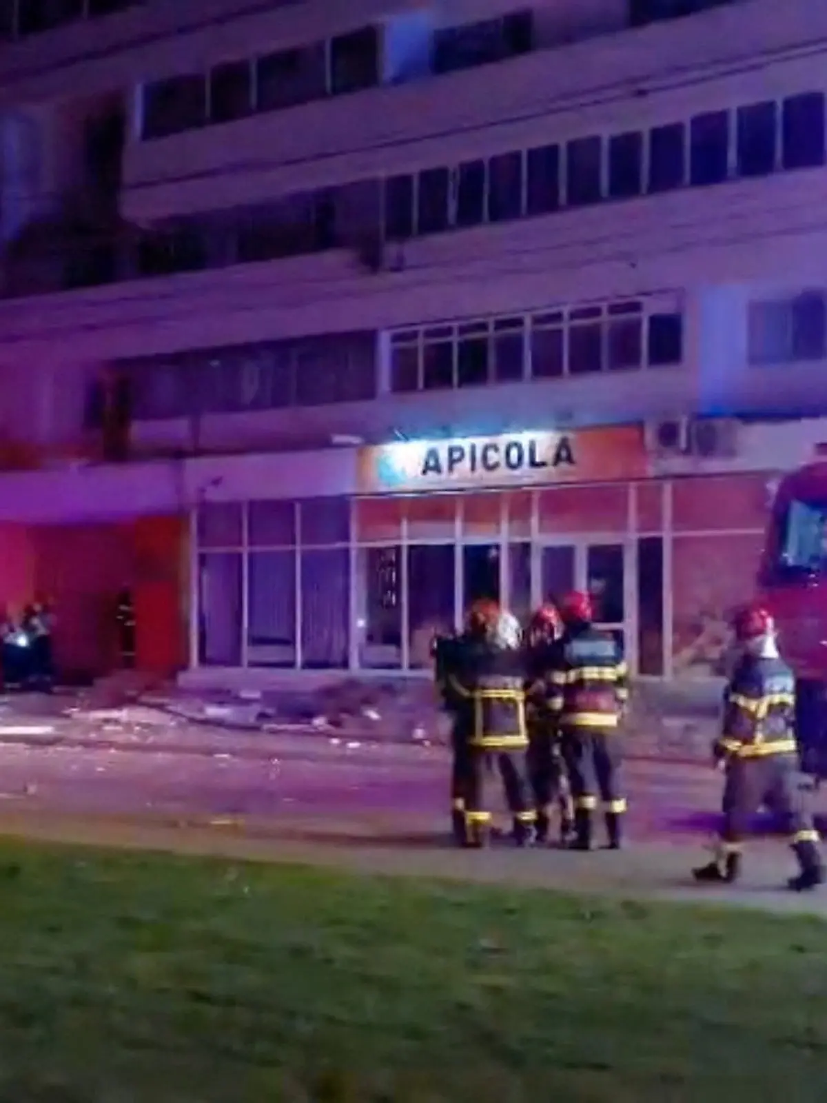 Firefighters work near a building, which, according to a Facebook post by Romanian radio station Pro Lider FM, was hit by a drone, close to the border with Ukraine, in Galati, Romania, in this screengrab obtained from a handout video released on May 29, 2026. ISU Galati/Handout via REUTERS    THIS IMAGE HAS BEEN SUPPLIED BY A THIRD PARTY. NO RESALES. NO ARCHIVES. MANDATORY CREDIT. TPX IMAGES OF THE DAY      REFILE - ADDING COMPLETE RESTRICTIONS  VERIFICATION:  - Business signage, windows and utility poles matched file and satellite images - Corroborating videos show the damaged building at the same location - Date not verified but no older version of the video was found posted online before May 29 - Local authority confirmed in a statement posted on Friday that fire has been put out after a drone crashed into a residential building in Galati