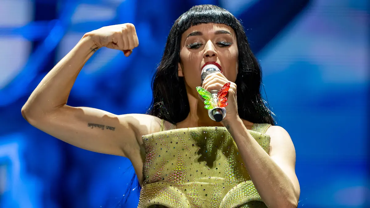 Katy Perry performs live on stage during The Life Times Tour 2025 music concert in Casalecchio di Reno, Italy, on November 2, 2025. Photo by Alessio Marini/IPA/ABACAPRESS.COM