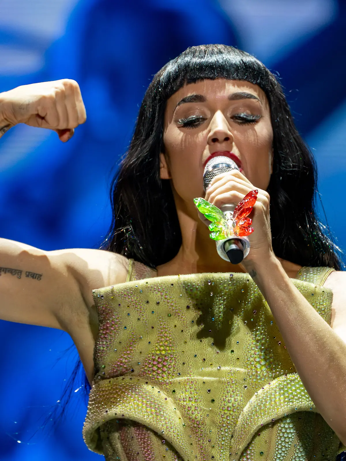 Katy Perry performs live on stage during The Life Times Tour 2025 music concert in Casalecchio di Reno, Italy, on November 2, 2025. Photo by Alessio Marini/IPA/ABACAPRESS.COM