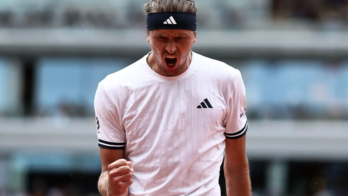 Zverev jubelt über einen Punktgewinn.