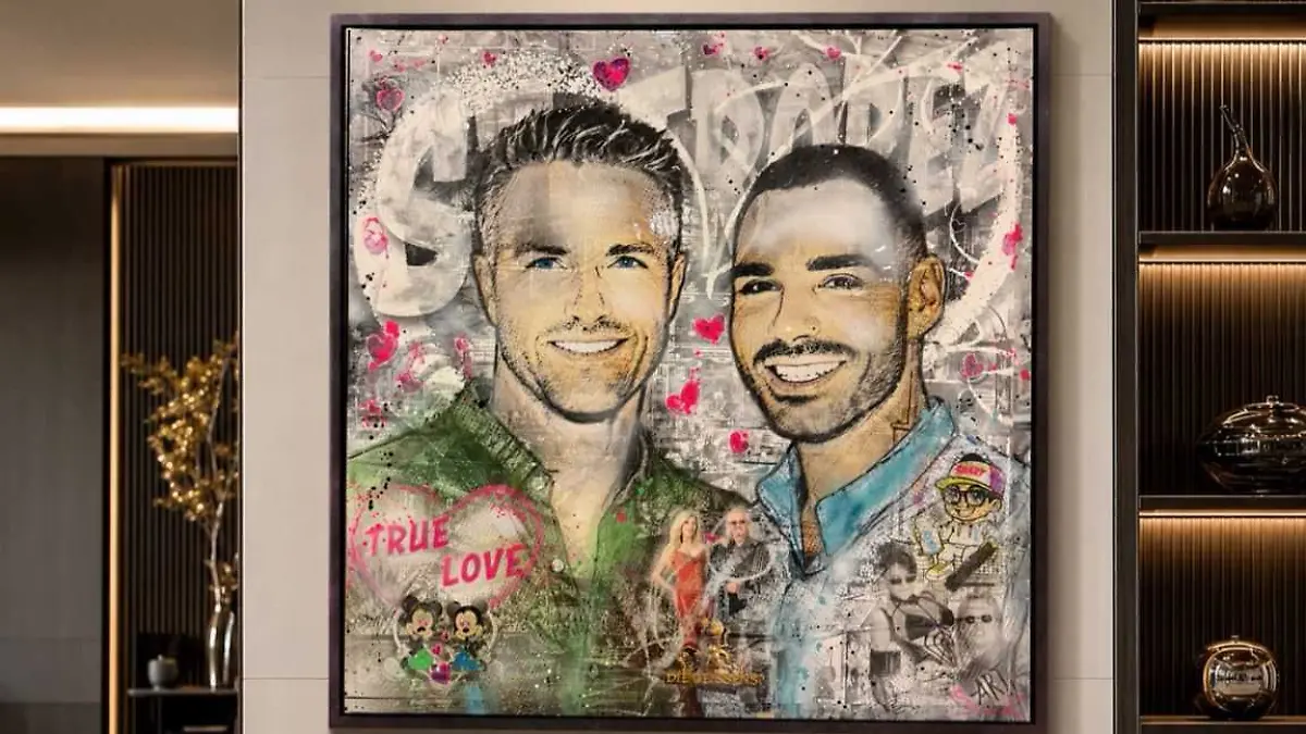 Geissens-Geschenk für Ralf Schumacher vom Künstler Sharyar Azhdari
