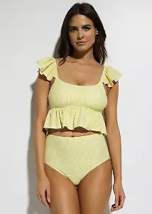 Volant-Tankini in Gelb