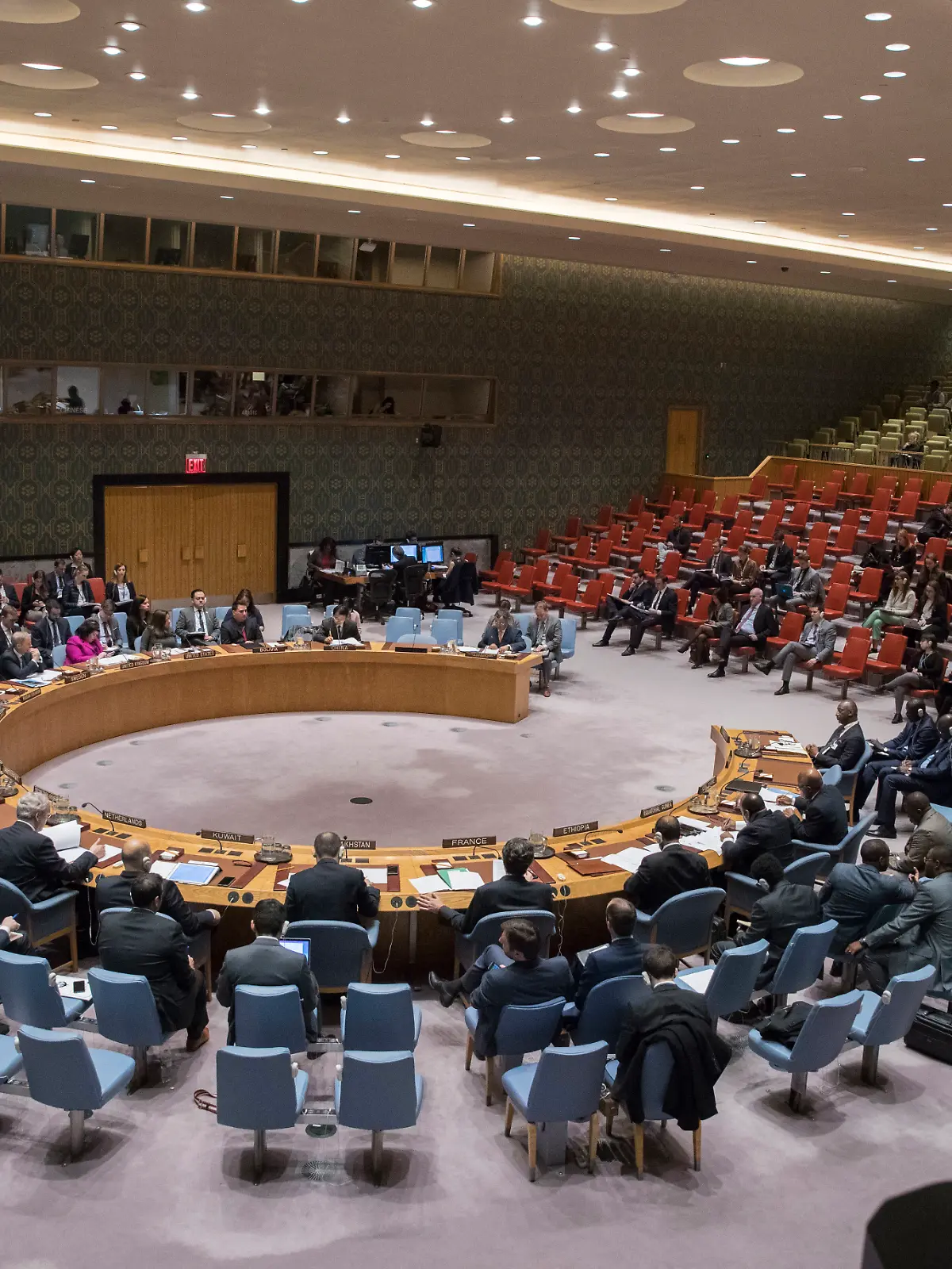 11.04.2018, USA, New York: Der UN-Sicherheitsrats trifft sich zu einer Sitzung zur Situation in Mali. Foto: Mary Altaffer/AP/dpa +++ dpa-Bildfunk +++
